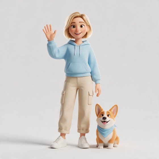 Holka s corgim